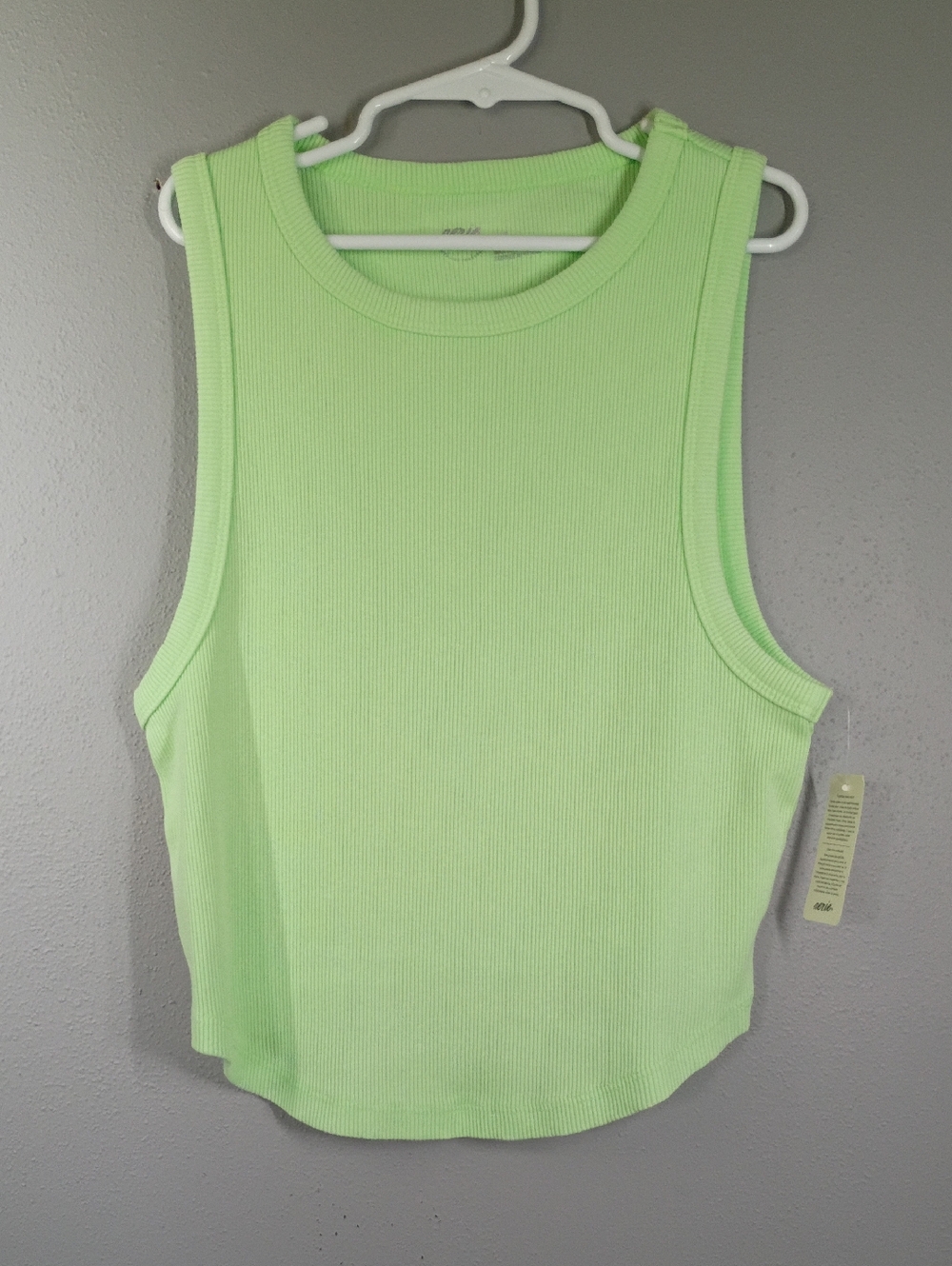 Aerie Bundle Of Ribbed Cropped Tank Top - Lime Green, Pink And Blue Size Medium